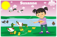 Thumbnail for Personalized Ducks Placemat VI - Feeding Ducks - Asian Girl -  View