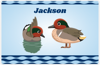 Thumbnail for Personalized Ducks Placemat VII - Wavy Ducks - Green Winged Tail -  View