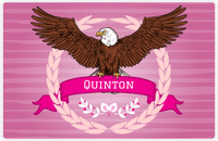 Thumbnail for Personalized Eagles / Hawks Placemat I - Laurel Banner - Pink Background -  View