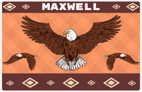 Thumbnail for Personalized Eagles / Hawks Placemat III - Diamond Birds - Orange Background -  View