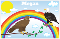 Thumbnail for Personalized Eagles / Hawks Placemat VI - Rainbow Eagles - Blue Background -  View