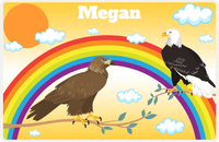 Thumbnail for Personalized Eagles / Hawks Placemat VI - Rainbow Eagles - Yellow Background -  View
