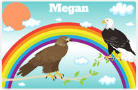 Thumbnail for Personalized Eagles / Hawks Placemat VI - Rainbow Eagles - Teal Background -  View
