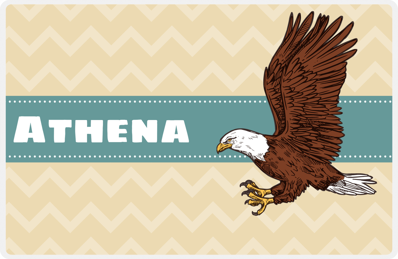 Personalized Eagles / Hawks Placemat VII - Banner Birds - Tan Background -  View