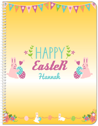 Thumbnail for Personalized Easter Notebook II - Easter Bunny - Yellow Background - Front View