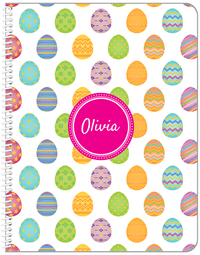 Thumbnail for Personalized Easter Notebook IV - Easter Eggs - Circle Nameplate - Front View