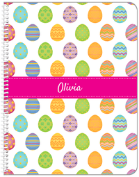 Thumbnail for Personalized Easter Notebook IV - Easter Eggs - Ribbon Nameplate - Front View