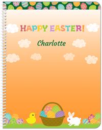 Thumbnail for Personalized Easter Notebook V - Easter Basket - Orange Background - Front View