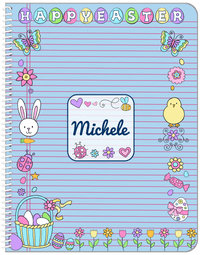Thumbnail for Personalized Easter Notebook VI - Easter Bliss - Blue Background - Front View