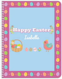Thumbnail for Personalized Easter Notebook VII - Easter Eggs - Blue Background - Front View
