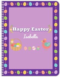 Thumbnail for Personalized Easter Notebook VII - Easter Eggs - Purple Background - Front View