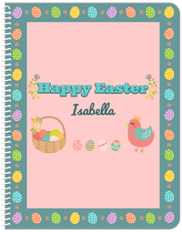 Thumbnail for Personalized Easter Notebook VII - Easter Eggs - Pink Background - Front View