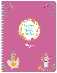 Thumbnail for Personalized Easter Notebook VIII - Happy Easter - Pink Background - Front View