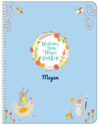 Thumbnail for Personalized Easter Notebook VIII - Happy Easter - Blue Background - Front View