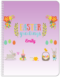Thumbnail for Personalized Easter Notebook X - Easter Greetings - Purple Background - Front View