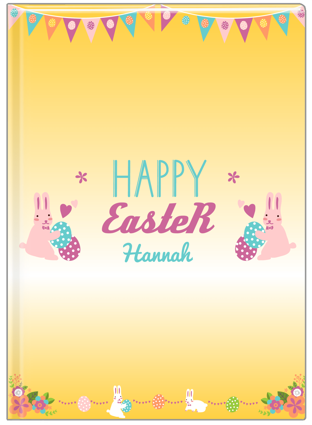 Personalized Easter Journal II - Easter Bunny - Yellow Background - Front View