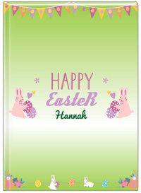 Thumbnail for Personalized Easter Journal II - Easter Bunny - Green Background - Front View