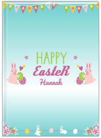 Thumbnail for Personalized Easter Journal II - Easter Bunny - Teal Background - Front View
