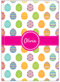 Thumbnail for Personalized Easter Journal IV - Easter Eggs - Circle Ribbon Nameplate - Front View