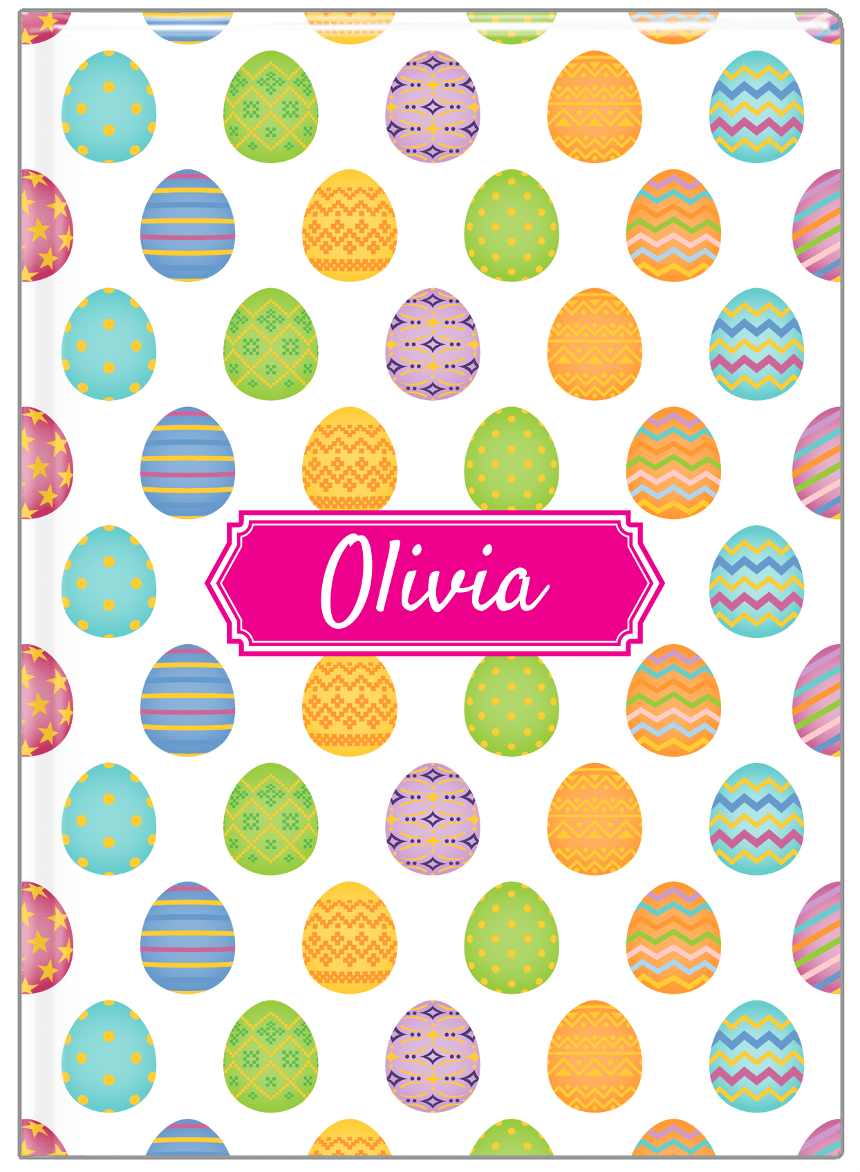 Personalized Easter Journal IV - Easter Eggs - Decorative Rectangle Nameplate - Front View