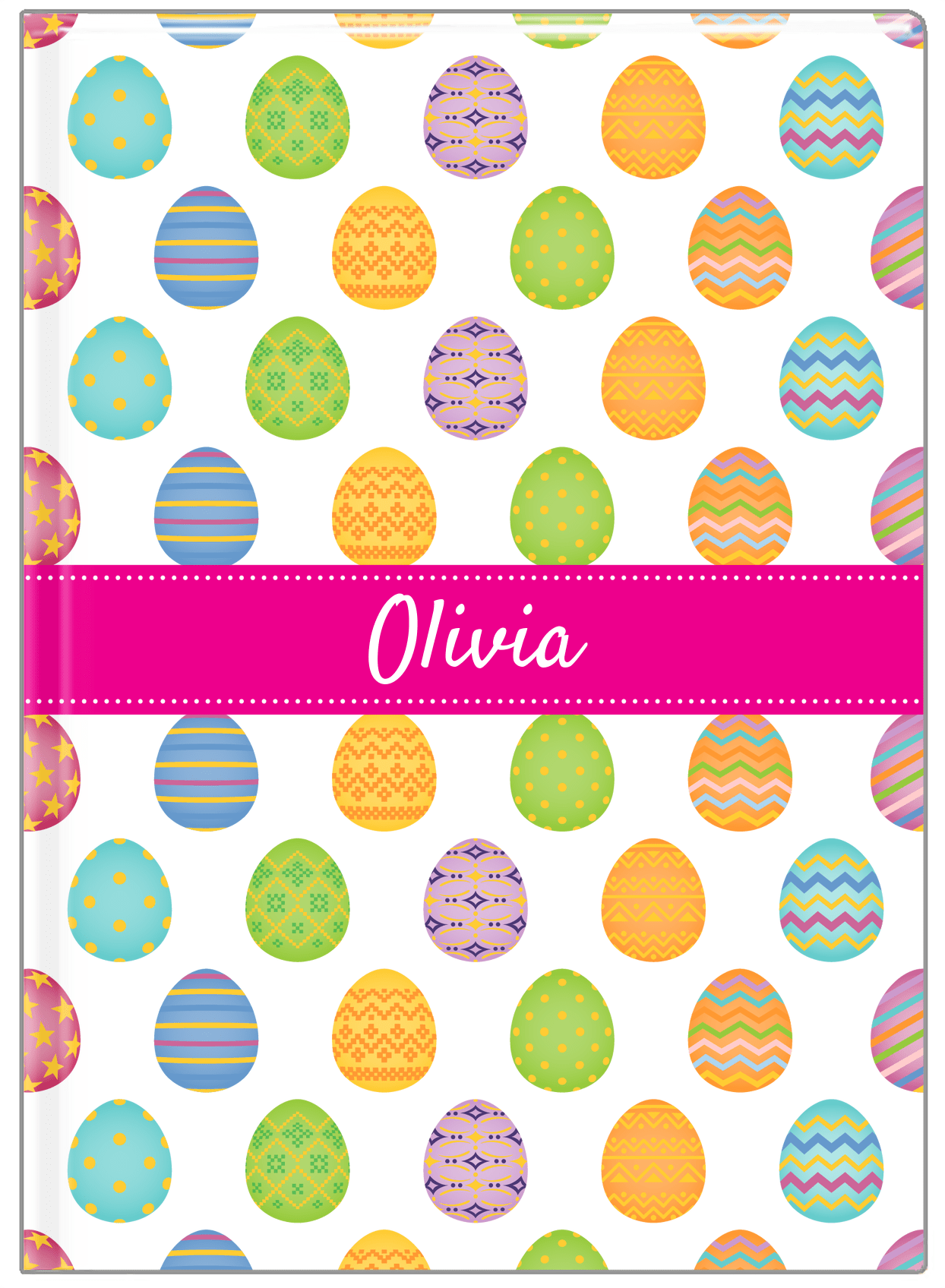 Personalized Easter Journal IV - Easter Eggs - Ribbon Nameplate - Front View