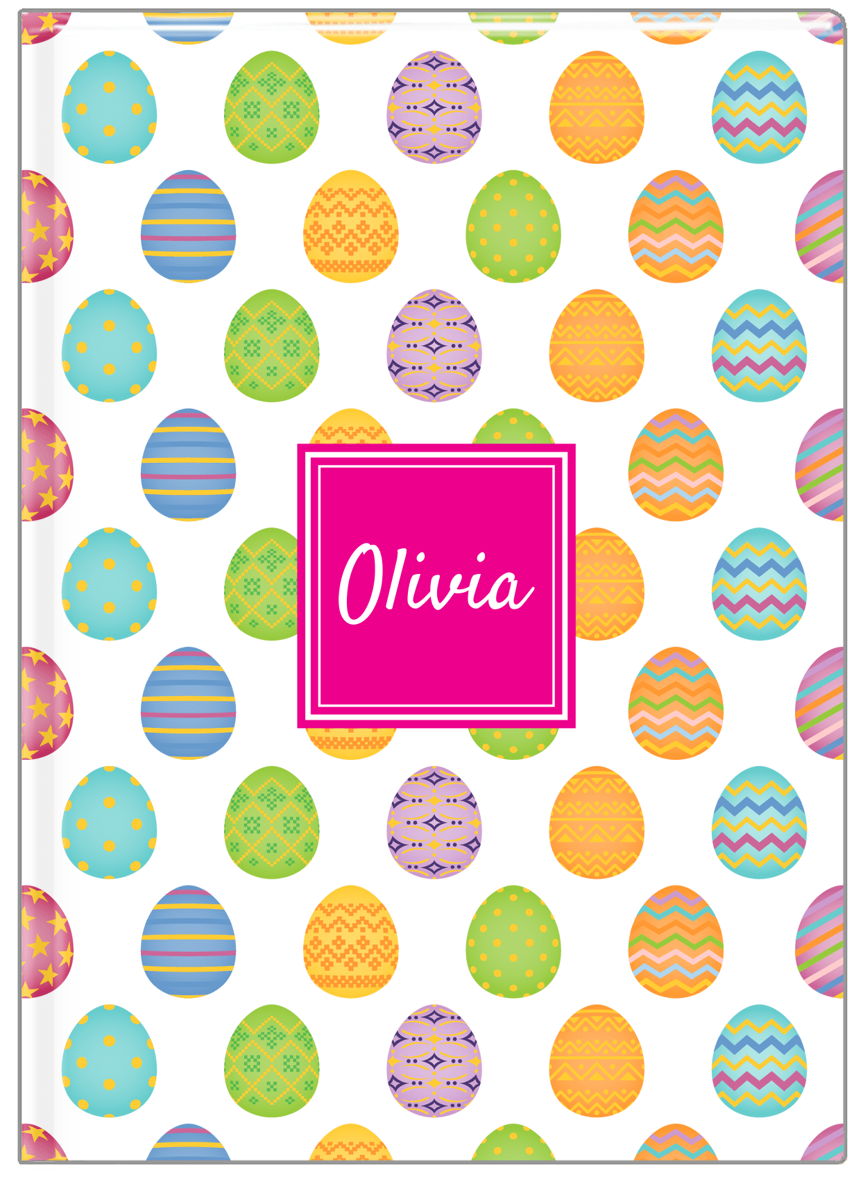 Personalized Easter Journal IV - Easter Eggs - Square Nameplate - Front View