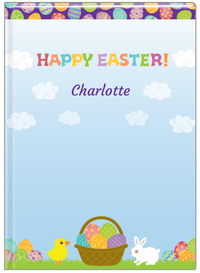 Thumbnail for Personalized Easter Journal V - Easter Basket - Blue Background - Front View