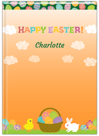 Thumbnail for Personalized Easter Journal V - Easter Basket - Orange Background - Front View