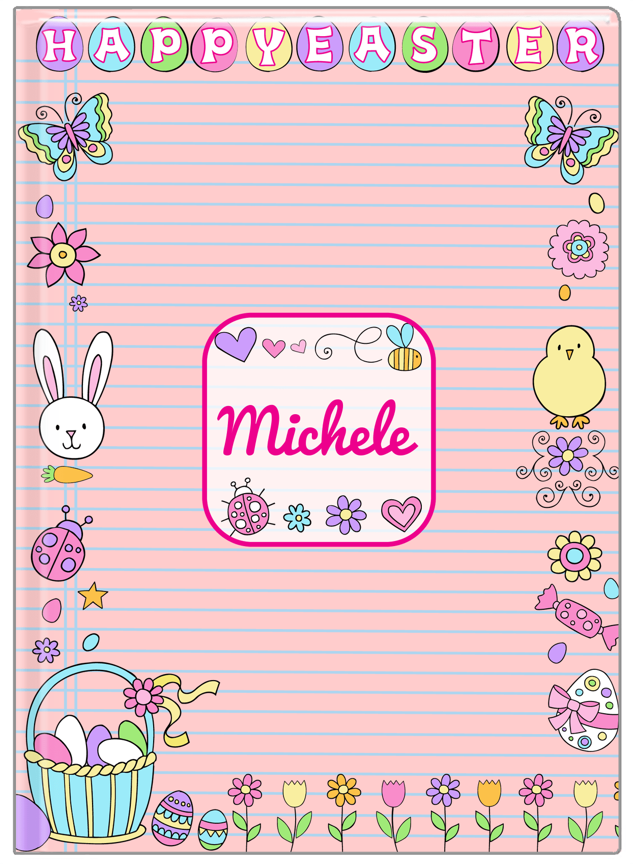 Personalized Easter Journal VI - Easter Bliss - Pink Background - Front View