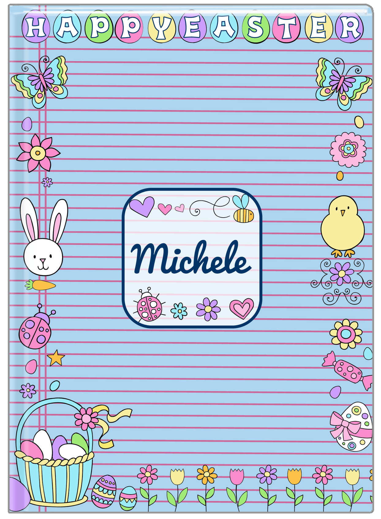 Personalized Easter Journal VI - Easter Bliss - Blue Background - Front View
