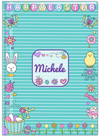 Thumbnail for Personalized Easter Journal VI - Easter Bliss - Teal Background - Front View