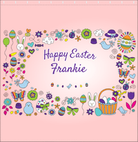 Thumbnail for Personalized Easter Shower Curtain I - Easter Doodle - Pink Background - Decorate View