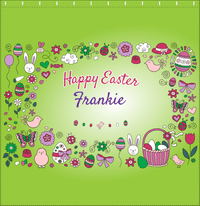 Thumbnail for Personalized Easter Shower Curtain I - Easter Doodle - Green Background - Decorate View