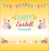 Thumbnail for Personalized Easter Shower Curtain II - Easter Bunny - Yellow Background - Decorate View
