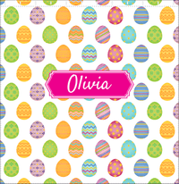Thumbnail for Personalized Easter Shower Curtain IV - Egg Pattern - Decorative Rectangle Nameplate - Decorate View