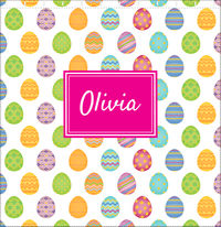 Thumbnail for Personalized Easter Shower Curtain IV - Egg Pattern - Rectangle Nameplate - Decorate View
