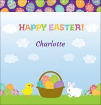 Thumbnail for Personalized Easter Shower Curtain V - Easter Basket - Blue Background - Decorate View