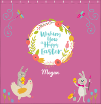 Thumbnail for Personalized Easter Shower Curtain VIII - Happy Easter - Pink Background - Decorate View