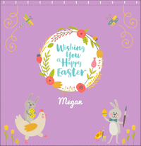 Thumbnail for Personalized Easter Shower Curtain VIII - Happy Easter - Purple Background - Decorate View