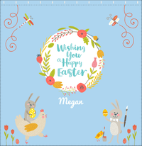 Thumbnail for Personalized Easter Shower Curtain VIII - Happy Easter - Blue Background - Decorate View