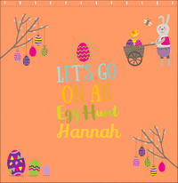 Thumbnail for Personalized Easter Shower Curtain IX - Egg Hunt - Orange Background - Decorate View