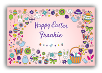 Thumbnail for Personalized Easter Canvas Wrap & Photo Print I - Easter Doodle - Pink Background - Front View