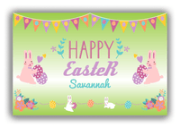 Thumbnail for Personalized Easter Canvas Wrap & Photo Print II - Easter Bunny - Green Background - Front View
