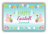 Thumbnail for Personalized Easter Canvas Wrap & Photo Print II - Easter Bunny - Teal Background - Front View