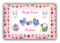 Thumbnail for Personalized Easter Canvas Wrap & Photo Print III - Spring Birds - Pink Background - Front View