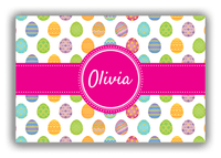 Thumbnail for Personalized Easter Canvas Wrap & Photo Print IV - Egg Pattern - Circle Ribbon Nameplate - Front View
