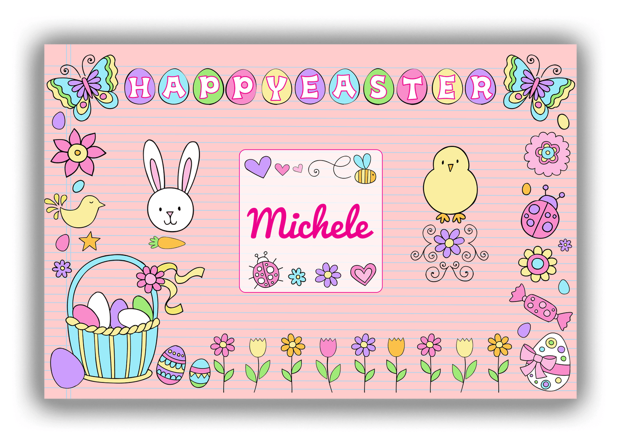 Personalized Easter Canvas Wrap & Photo Print VI - Easter Bliss - Pink Background - Front View