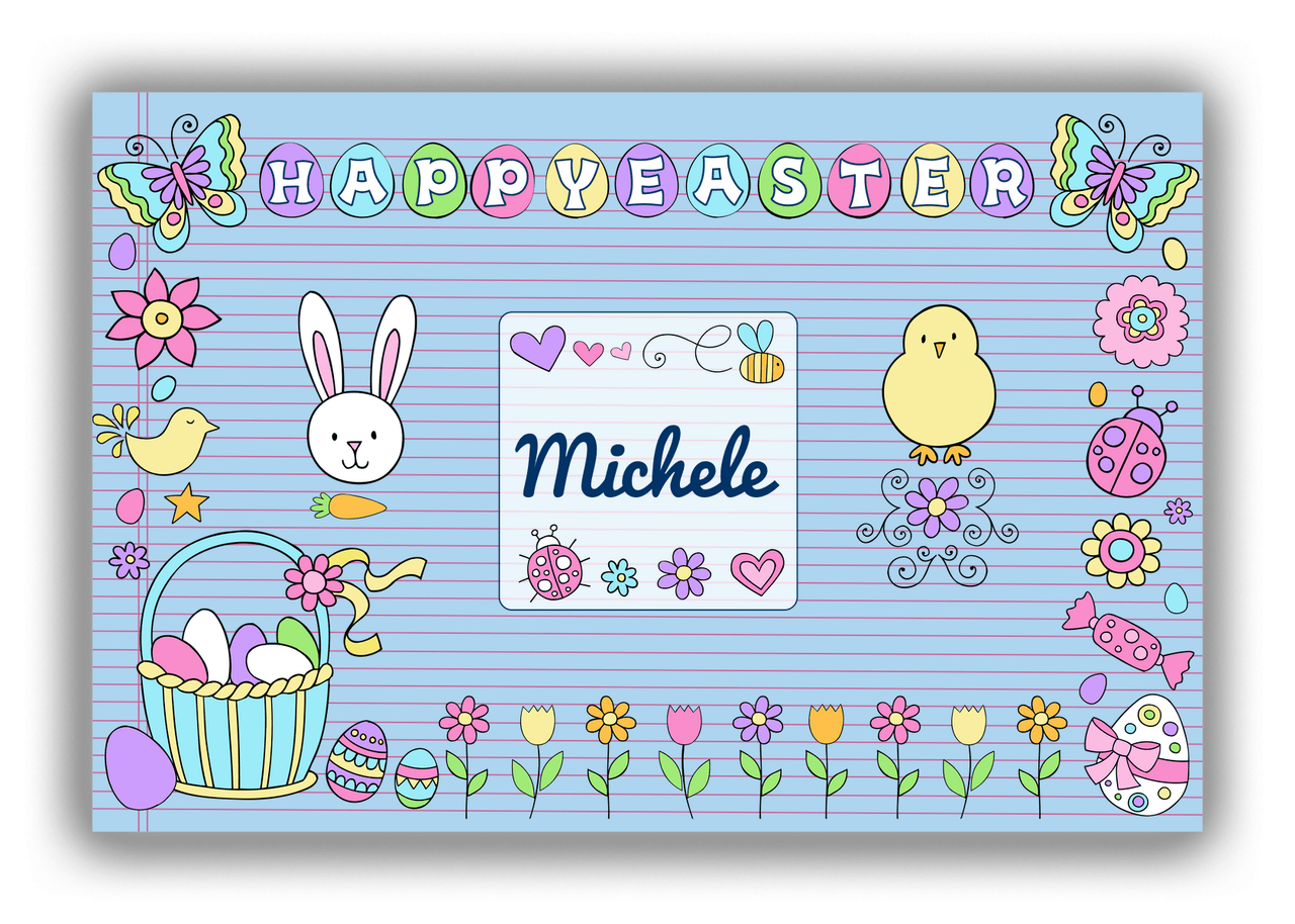 Personalized Easter Canvas Wrap & Photo Print VI - Easter Bliss - Blue Background - Front View