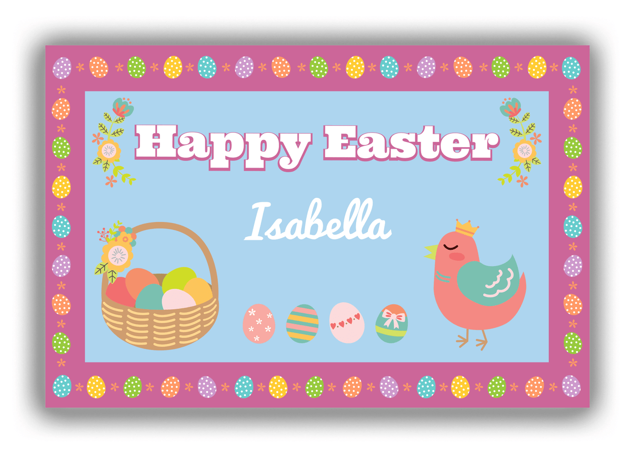 Personalized Easter Canvas Wrap & Photo Print VII - Easter Eggs - Blue Background - Front View