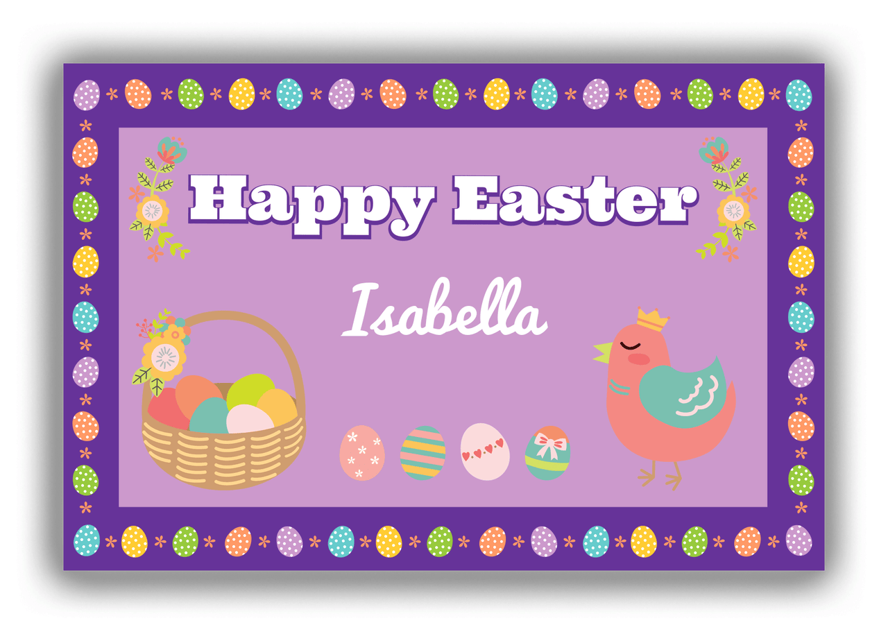 Personalized Easter Canvas Wrap & Photo Print VII - Easter Eggs - Purple Background - Front View
